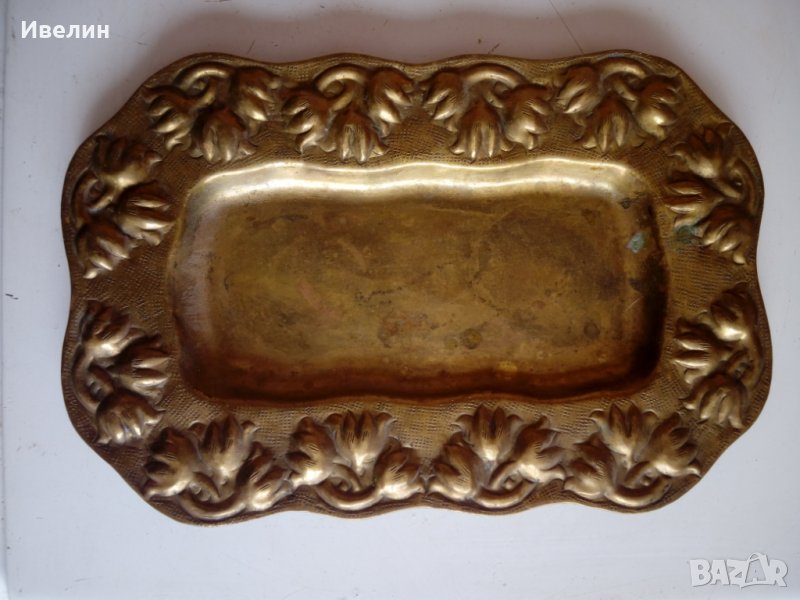 стара бронзова табла,поднос, снимка 1