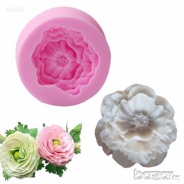 цвете божур мак силиконов молд форма декор торта фондан шоколад украса и др, снимка 1