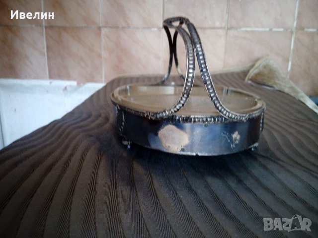 стара посребрена купа за ядки арт деко, снимка 3 - Антикварни и старинни предмети - 21643729