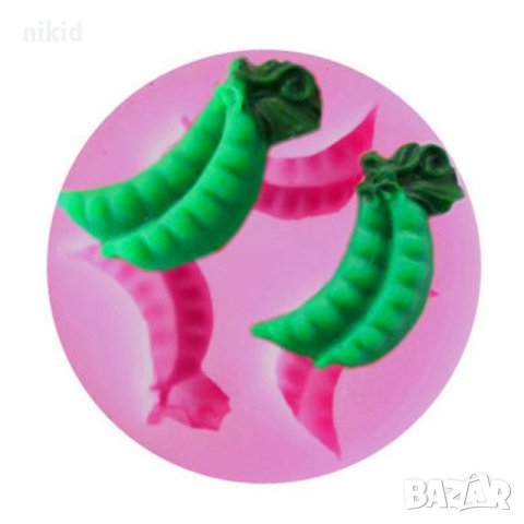 3 бобени шушулки силиконов молд форма декорация торта фондан шоколад и др. редакция