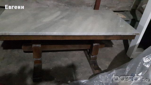 Маса масив със мраморен гранитен плот, снимка 4 - Маси - 17830964