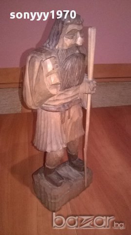 Дърворезба-човек с торба-35/13/10см-внос швеицария, снимка 7 - Антикварни и старинни предмети - 14246757
