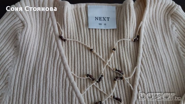 Дамска блуза с дълъг ръкав, фино плетиво, бежова Некст 12 +, снимка 3 - Блузи с дълъг ръкав и пуловери - 17976252