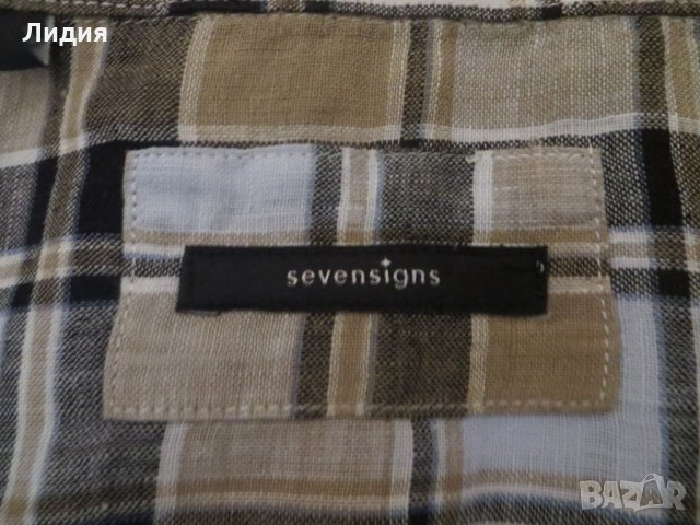 Мъжка риза от лен Sevensigns, снимка 4 - Ризи - 21998034