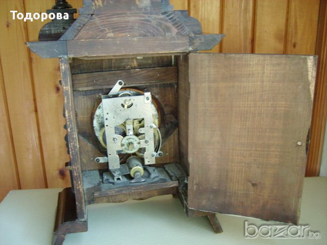 Красив старинен настолен часовник-Юнгханс с латерна, снимка 4 - Антикварни и старинни предмети - 15495664