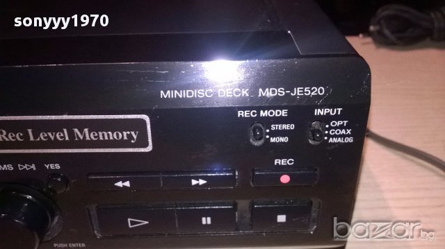 Sony mds-je520-minidisc deck-made in japan-внос швеицария, снимка 7 - Ресийвъри, усилватели, смесителни пултове - 15322286