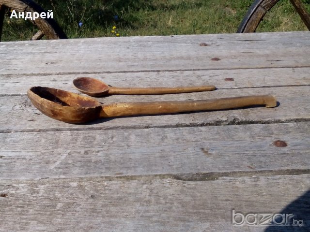 Старинна Дървена лъжица,лъжици, снимка 3 - Антикварни и старинни предмети - 16698878