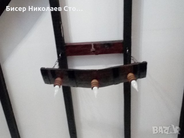 Етно полилеи от автентични бъчви с ръчно изработени дървени чашки!, снимка 8 - Полилеи - 15442480