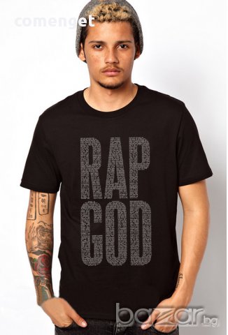 NEW! RAP GOD с EMINEM принт мъжка тениска! Поръчай модел с твоя снимка!