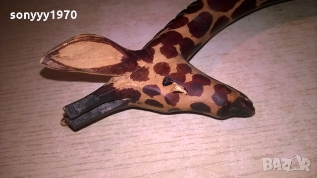 жираф-46х13х8см-дървен-внос швеицария, снимка 8 - Колекции - 26170918