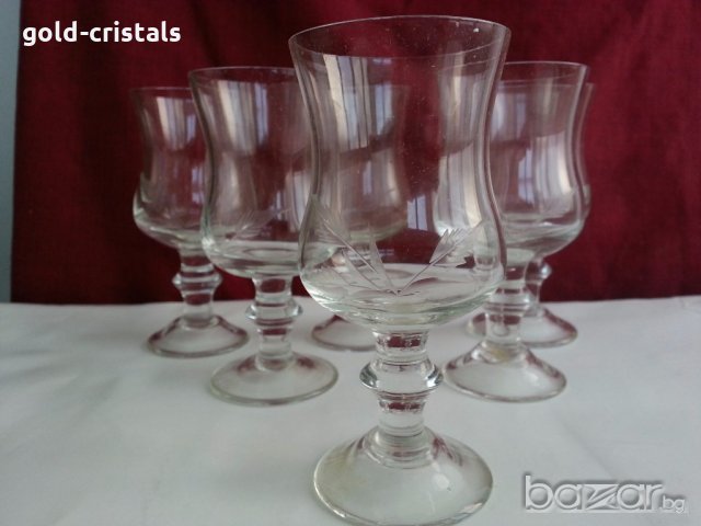 Стъклени чаши чашки за ракия  аперитив, снимка 5 - Антикварни и старинни предмети - 20291625