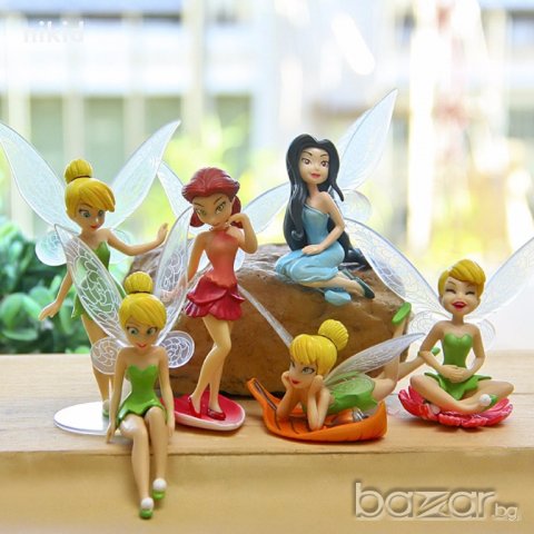 6 бр феи Зън зън камбанките Tinkerbell фигурка фигурки PVC играчки и украса торта топер, снимка 2 - Фигурки - 19097350