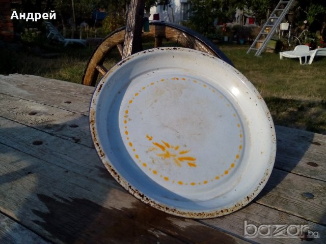 Емайлирана тава, снимка 4 - Антикварни и старинни предмети - 19274435