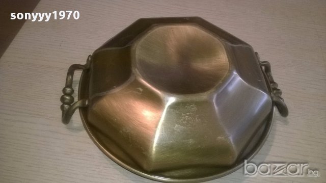 Ретро колекция-фруктиера мед/месинг 27х8см-внос швеицария, снимка 6 - Антикварни и старинни предмети - 17238651