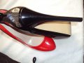 Дамски лачени червено-черни обувки с ток , снимка 8
