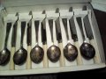 Стари руски ножчета лажички посребени , снимка 1 - Антикварни и старинни предмети - 23737056