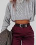 Дамски панталон в цвят бордо, снимка 1