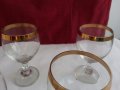 Ретро кристални чаши с златен кант , снимка 8