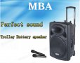 15-ка с bluetooth мощна активна тонколона Mba F15 Караоке с безжичeн микрофони,усилвател, снимка 5