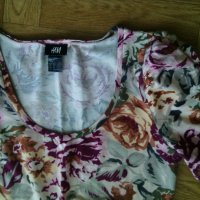Блузка с къс ръкав в красив десен / намаление /, снимка 3 - Блузи с дълъг ръкав и пуловери - 23336546