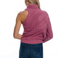 Модерен Дамски Пуловер с Един Ръкав, снимка 4 - Блузи с дълъг ръкав и пуловери - 23681488