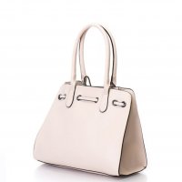 ПРОМО 🍊 PIERRE CARDIN 🍊 Дамска кожена чанта с връзка в бледо розово 30x33x12 см нова, снимка 5 - Чанти - 22738166