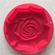 роза огромна силиконова форма тава за направа печене кекс торта желиран сладкиш пай , снимка 2 - Форми - 15570147