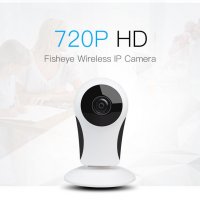 FishEye Панорамна HD 1MP Wifi IP Камера с Карта Слот Вграден Микрофон + Високоговорител + Бебефон , снимка 13 - Бебефони - 20346759