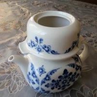 Немски порцеланов чайник с двойна цедка, снимка 5 - Сервизи - 25856151