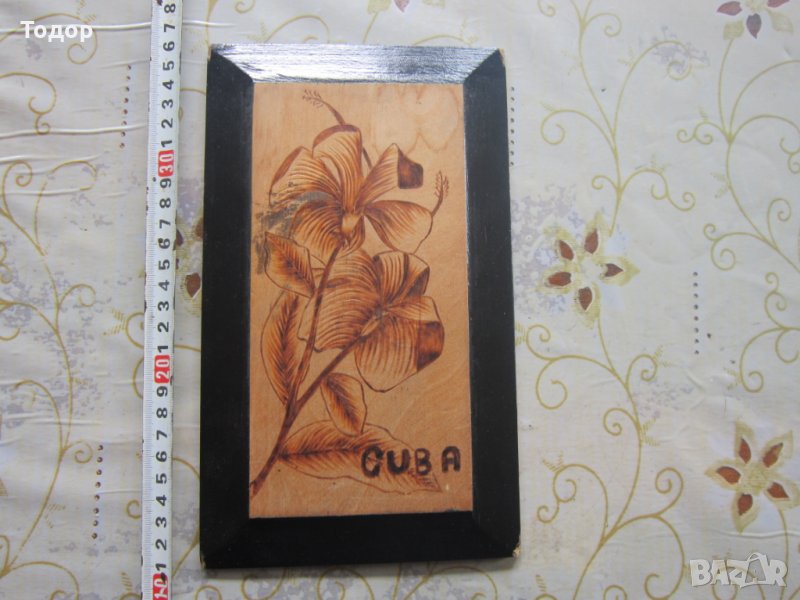 Кубинска картина върху дърво плакет, снимка 1
