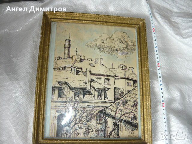   Смесена техника картина Илка Савова 1958 г. , снимка 1