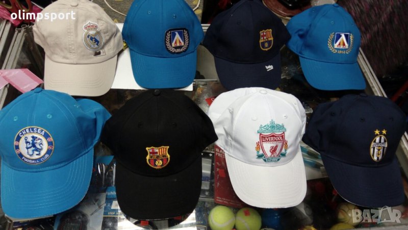 шапки с козирка с различни футболни отбори нови реал мадрид ювентус манчестер юнайтед, барселона, ле, снимка 1