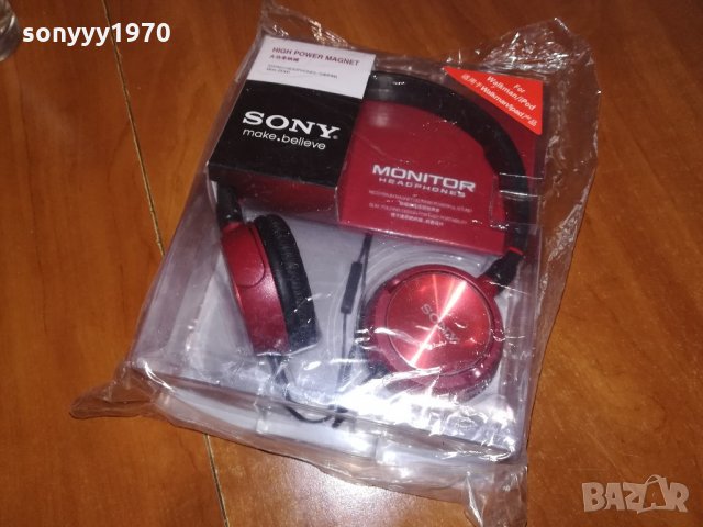 sony headphones-red-нови в кутия, снимка 2 - Слушалки и портативни колонки - 21678935