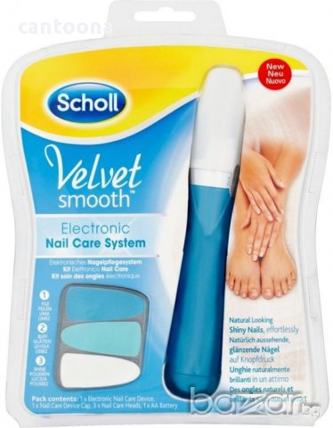 Електрическа пила за нокти Scholl Velvet Smooth Electronic Nail System с 3 приставки , снимка 1 - Епилатори - 13197742