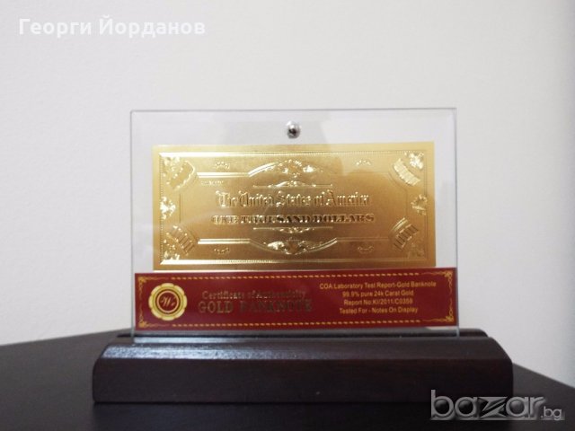 Банкноти сувенири евро златни банкноти със сертификат, снимка 4 - Нумизматика и бонистика - 7013072