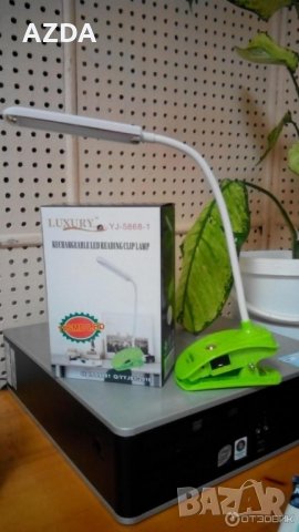 Акумулаторна лампа за четене с клипс щипка led лампа, снимка 4 - Лед осветление - 25250968