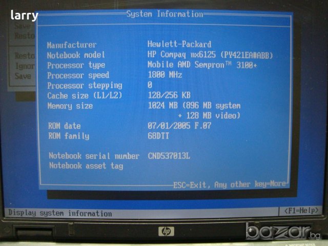 Hp Compaq nx6125 лаптоп на части, снимка 4 - Части за лаптопи - 6324192