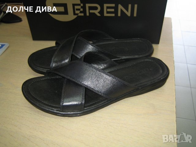 Мъжки чехли естествена кожа м.4 черни в Мъжки сандали в гр. Пловдив -  ID25872796 — Bazar.bg