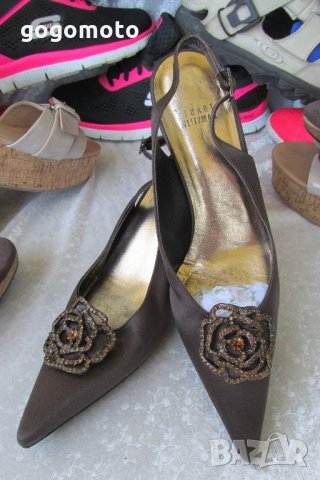 елегантни 39 - 40 дамски обувки Stuart Weitzman original от фин сатен , сандали, GOGOMOTO.BAZAR.BG®, снимка 7 - Сандали - 21822743