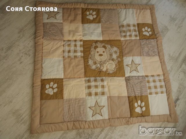Бебешко одеяло, тип олеконена завивка квадрат 115см Лъв, снимка 2 - Спално бельо и завивки - 17200208