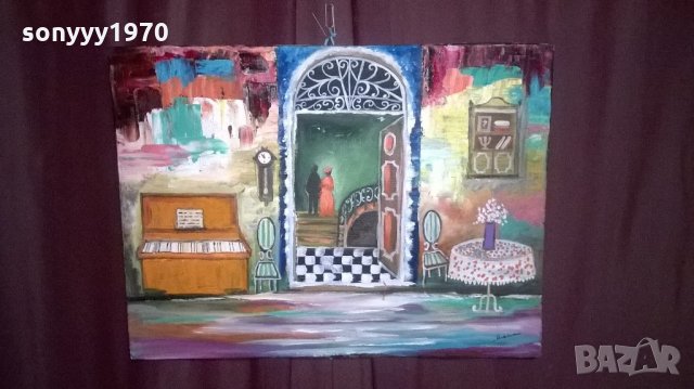 картина без рамка-каширано платно-маслени бои-10-40х30см