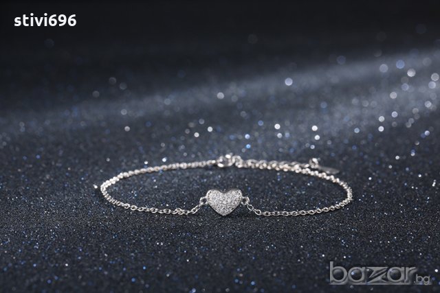 Гривна сърце S925 стерлинг. , снимка 11 - Гривни - 19610173