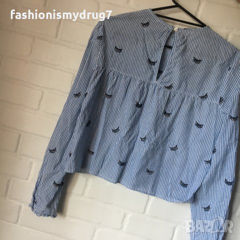 Bershka Уникална риза с бродерии, снимка 1