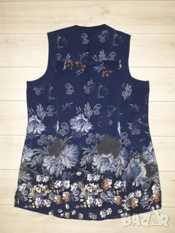Дамска тъмносиня блуза без ръкав Cecil с цветни мотиви, снимка 3 - Потници - 23433992