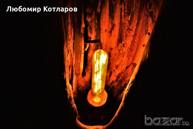 Уникална дървена лампа тип „Винтидж“-2, снимка 16 - Настолни лампи - 18073082