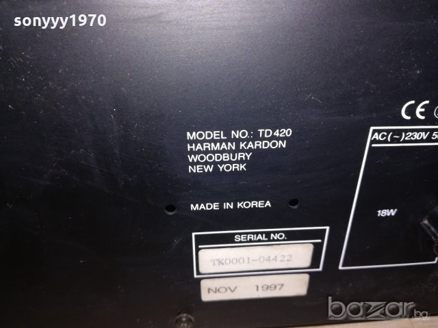 harman/kardon td420 deck-made in korea-внос швеицария, снимка 16 - Ресийвъри, усилватели, смесителни пултове - 20407034