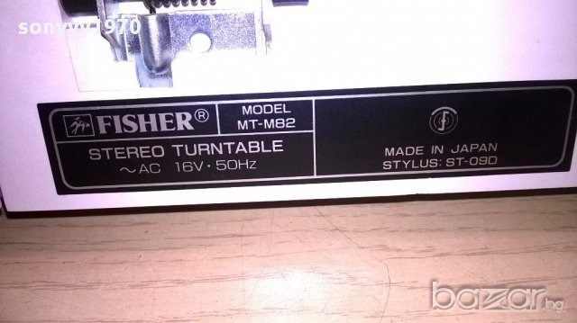 Fisher mt-m82 stereo turntable-made in japan-12volts-внос швеицария, снимка 9 - Ресийвъри, усилватели, смесителни пултове - 15259849