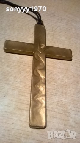 готин алуминиев кръст с въже за носене-23х13см-внос франция, снимка 2 - Колекции - 23167851