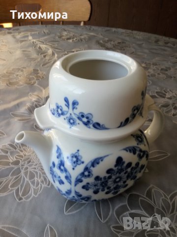 Немски порцеланов чайник с двойна цедка, снимка 5 - Сервизи - 25856151