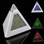 LED ЧАСОВНИК с формата на пирамида или кубче, преливащ в 7 различни цветове, снимка 2
